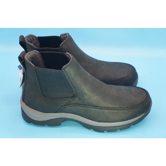 Duluth Trading Wild Boar Suede Anti Slip Ankle Boots Black Pull On 13E Wide main image 8